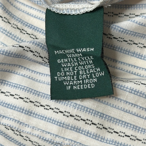 LRL Lauren Jeans Company 100% Cotton Ruffle Collar Button Down Shirt Size XL - Picture 10 of 14